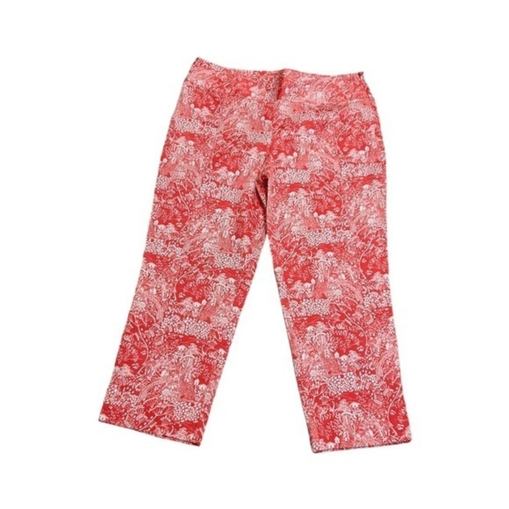 Izod Ladies Fairy Pink Printed Cropped Pants Sz 10 Dopamine Coquette Girlhood